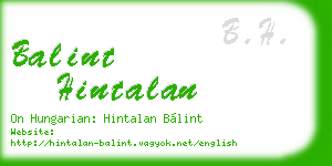 balint hintalan business card